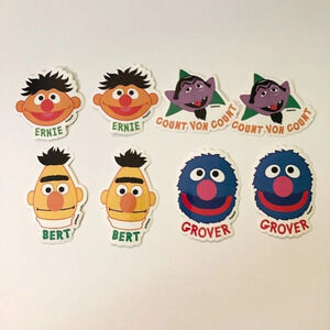 2000 Sesame Street Sandylion Stickers Henson Bert  Grover Ernie Count Lot of 8